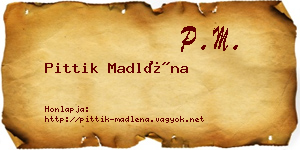 Pittik Madléna névjegykártya